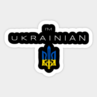 I am Ukrainian Flag Trident Sticker